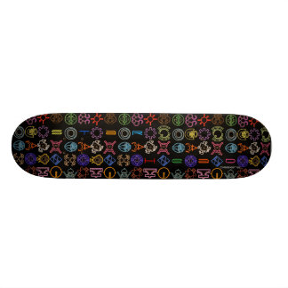 skateboard van kosmische symbolen