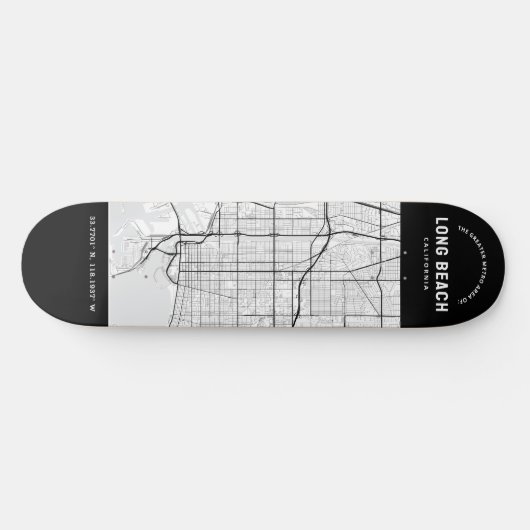 Skateboard van Long Beach City Map (Horizontaal)