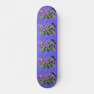 skateboard van paarse asters