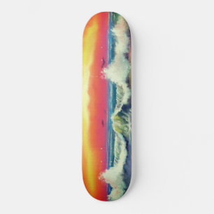 Skateboard van zee Sunset Waves - Schilderen