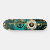Skateboard Veille bijoux Steampunk sur un Arrière - plan vert (Horz)