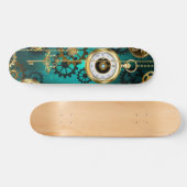 Skateboard Veille bijoux Steampunk sur un Arrière - plan vert (Horz)