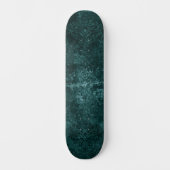 Skateboard Velvety Teal Damask | Dark Green Grunge Floral (Recto)
