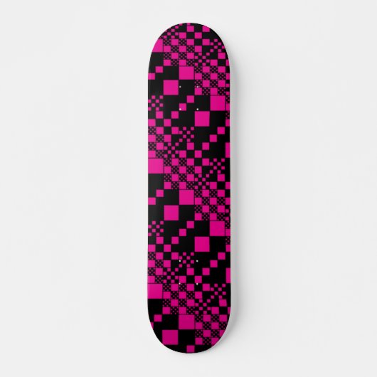 Skateboard Vérifié, Chèques - Magenta et Noir (Devant)