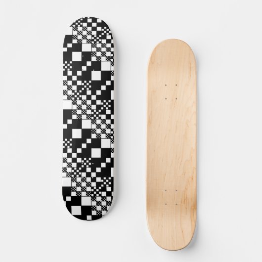 Skateboard Vérifié, Chèques - noir et blanc (Recto)