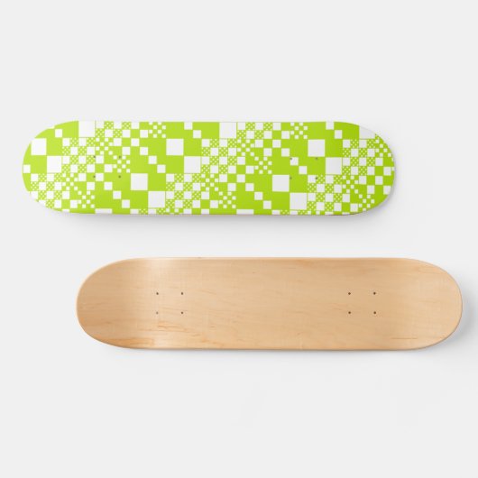 Skateboard Vérifié, Chèques - Vert et blanc de chaux (Horz)