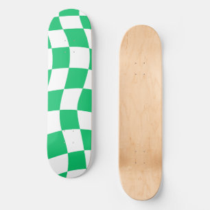 Skateboard Vérifié Vert Rétro à Damier