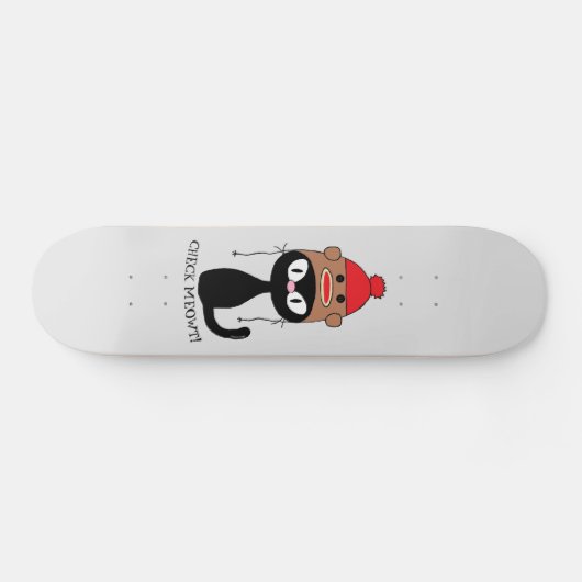 Skateboard Vérifier Meowt Chat Noir avec Casquette de singe S (Horz)