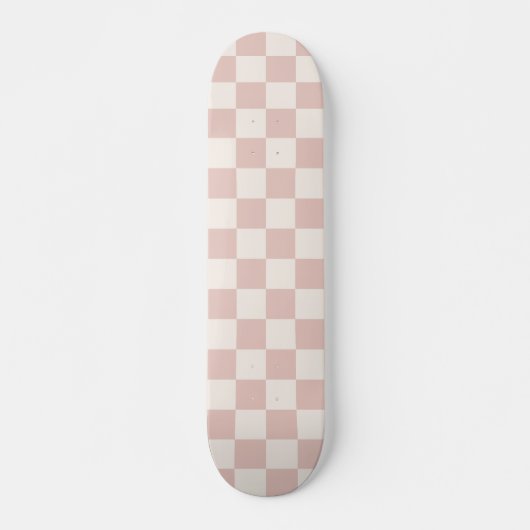 Skateboard Vérifier Pale Beige À damiers Motif Checkboard (Devant)