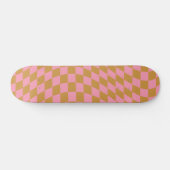 Skateboard Vérifier Pink Mustard À damiers Motif Checkerboard (Horz)