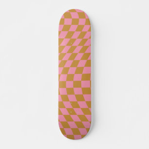 Skateboard Vérifier Pink Mustard À damiers Motif Checkerboard
