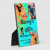 Skateboard verjaardagsfeestje foto fotoplaat (Zijkant)