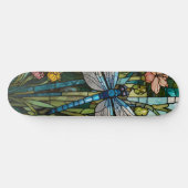 Skateboard Verre de tache botanique floral de Dragonfly rétro (Horz)
