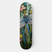 Skateboard Verre de tache botanique floral de Dragonfly rétro (Recto)