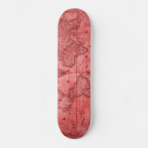 Skateboard Version rouge Carte du monde antique J Blaeu 1664