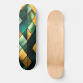 Skateboard Vert Abstrait doré géométrique (Recto)