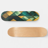 Skateboard Vert Abstrait doré géométrique (Horz)