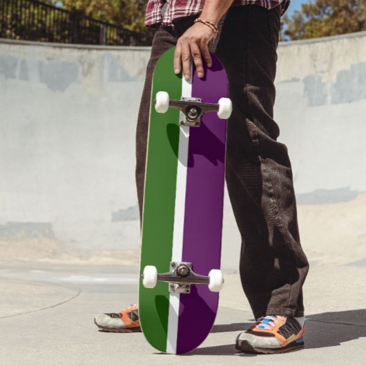 Skateboard Vert blanc violet couleur pâle Design de bloc de c