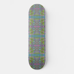Skateboard Vert bleu violet géométrique