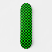 Skateboard Vert citron et carreaux noirs (Devant)