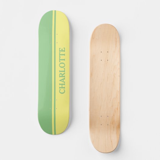 Skateboard Vert et citron (Recto)