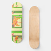 Skateboard Vert jaune pâle Geo floral (Recto)