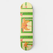 Skateboard Vert jaune pâle Geo floral (Recto)