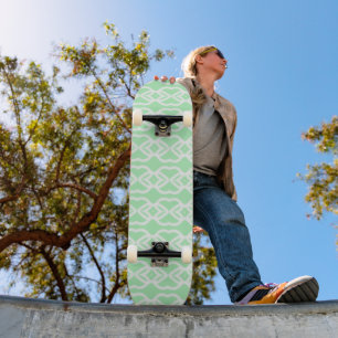 Skateboard Vert pastel avec motif de clôture blanc sur