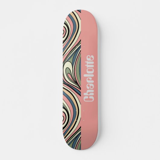 Skateboard Vert Sage, Rose Bleu, Tourne Rétro Bleu Dustère (Devant)