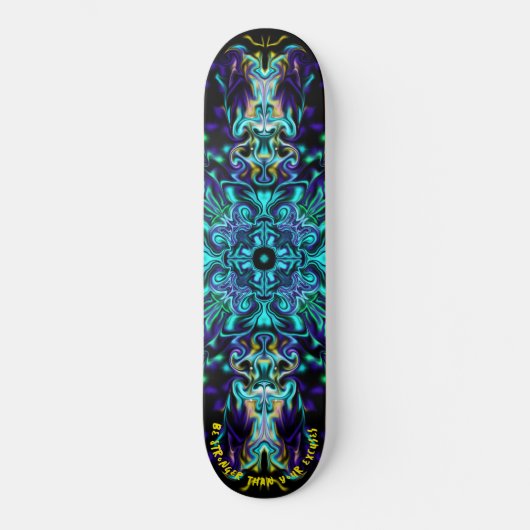 Skateboard Vert Turquoise Psychédélique Bohème Mandala (Recto)