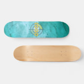 Skateboard Vibes de refroidissement Marbre blanc bleu turquoi (Horz)