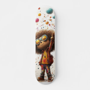 Skateboard Vibrant Afro Joy - Design artistique