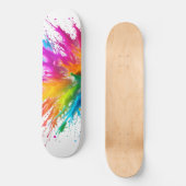 Skateboard Vibrant Rainbow Paint Splatter Explosion (Recto)
