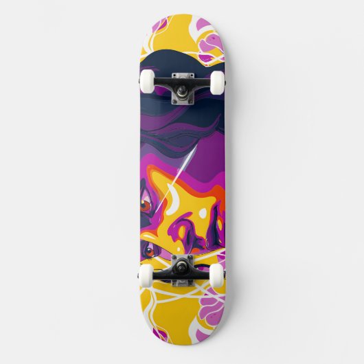 Skateboard Vibrant Stylized Portrait with Abstract Elements (Recto)