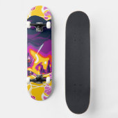 Skateboard Vibrant Stylized Portrait with Abstract Elements (Recto)