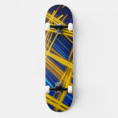 Skateboard Vibrant Yellow Blue Motion Light Urban Abstract (Recto)