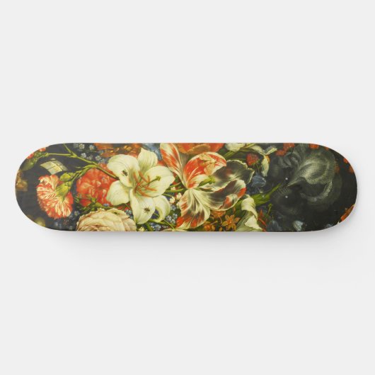 Skateboard Vie morte avec fleurs et fruits (Horz)
