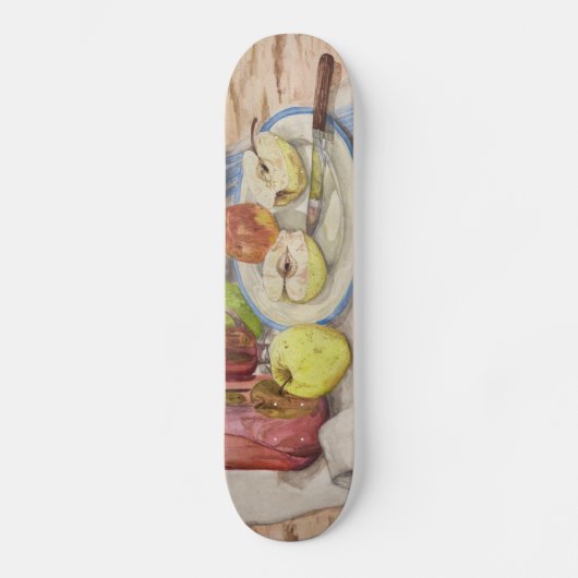 Skateboard Vie morte de la peinture de fruits et de vin (Recto)