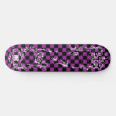 Skateboard Vieux tatouage Checkboard - pourpre et noir (Horz)