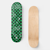 Skateboard Vieux tatouage Checkboard - vert et noir (Recto)