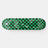 Skateboard Vieux tatouage Checkboard - vert et noir (Horz)