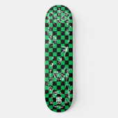 Skateboard Vieux tatouage Checkboard - vert et noir (Recto)