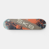 Skateboard Vigne orange avec texte SK8 (Horz)