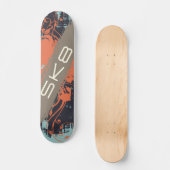 Skateboard Vigne orange avec texte SK8 (Recto)