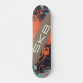 Skateboard Vigne orange avec texte SK8 (Devant)