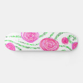 Skateboard Vignes vert et rose (Horz)