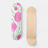 Skateboard Vignes vert et rose (Recto)