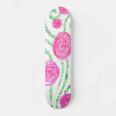 Skateboard Vignes vert et rose (Recto)