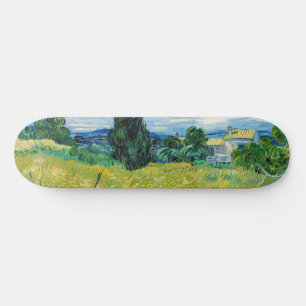 Skateboard Vincent van Gogh - Champ de blé vert avec cyprès