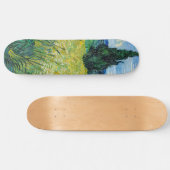 Skateboard Vincent van Gogh - Champ de blé vert avec Cypress (Horz)
